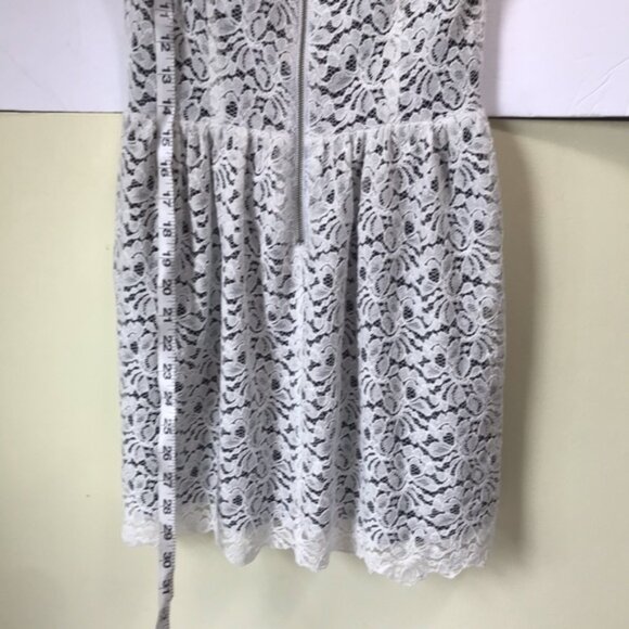 Aritzia Wilfred Talula Belgravia Lace Mini Dress Lined Back Zip Cap Sleeves Crew - Picture 5 of 16